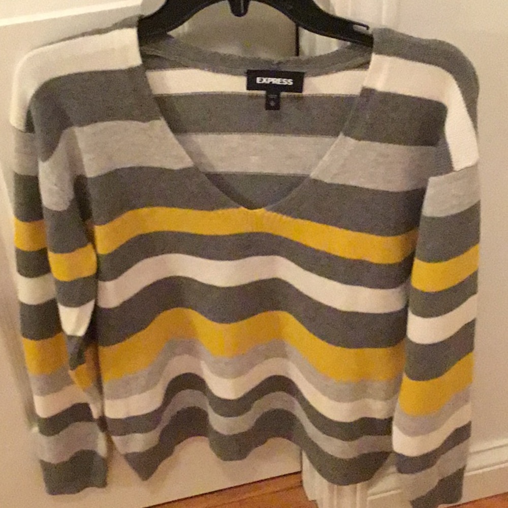 Express grey v neck sweater